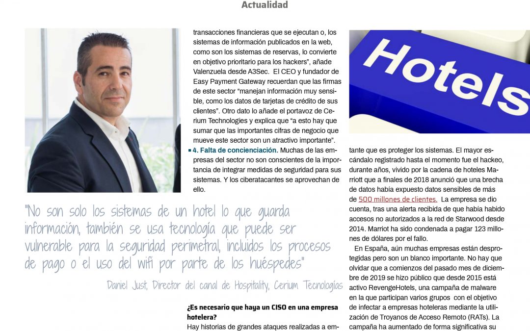 Analizamos las necesidades del sector hotelero en materia de protección de sistemas informáticos